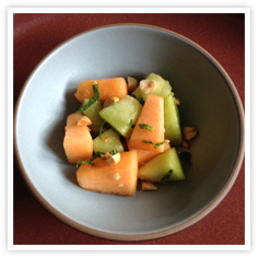 Ponzu Melon Salad with Fresh Mint and Peanuts