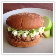 Katsu Pulled Turkey Sandwich with Tangy Green Apple Slaw