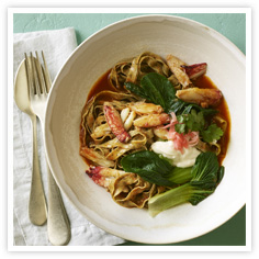 Seaweed Noodles with Dungeness Crab and Red Curry Sauce