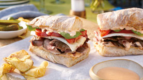 Grilled Flank Steak and Sriracha Mayo