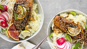 Salmon & Wasabi Mashed Potato Bowl