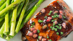 Pomegranate Soy Glazed Salmon