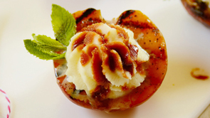 Grilled Peaches with Teriyaki Sauce 