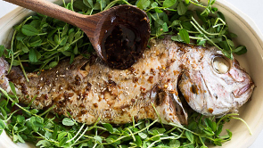 Soy Sauce Glazed Whole Steamed Fish 