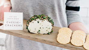 Asian-Inspired Cheese Ball and Crackers