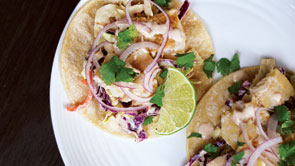 Grilled Fish Tacos with Sriracha