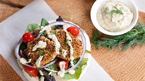 Falafel with Dill Hummus Sauce