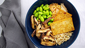 Baked Tofu Bowls with Kimchi