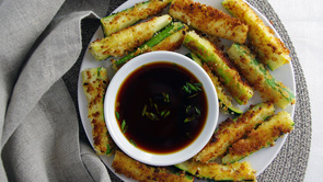 Zucchini Sticks with Soy Dipping Sauce