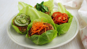 Soy Veggie Burgers in a Lettuce Wrap