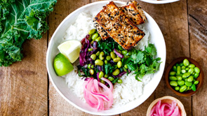 Teriyaki Takumi Rice Bowl with Sesame Crusted Tofu