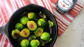 Umami Skillet Brussels Sprouts