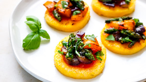 Grilled Vegetable Polenta Crostini