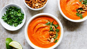 Creamy Tahini Roasted Carrot Soup