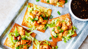 Hoisin Chicken Wonton Tostadas