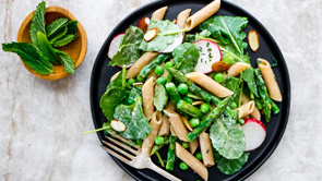 Spring Salad with Penne and Tahini Dressing