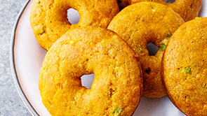 Sriracha Cheddar Cornbread Donuts